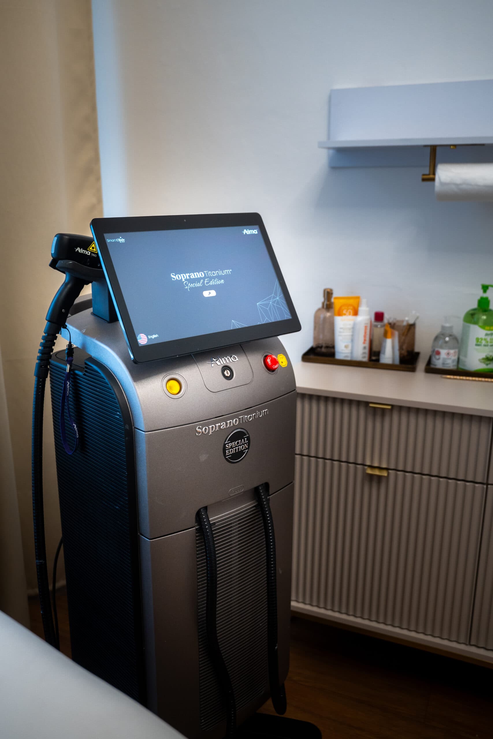 The Alma Soprano Titanium Special Edition device at the kissEpi clinic